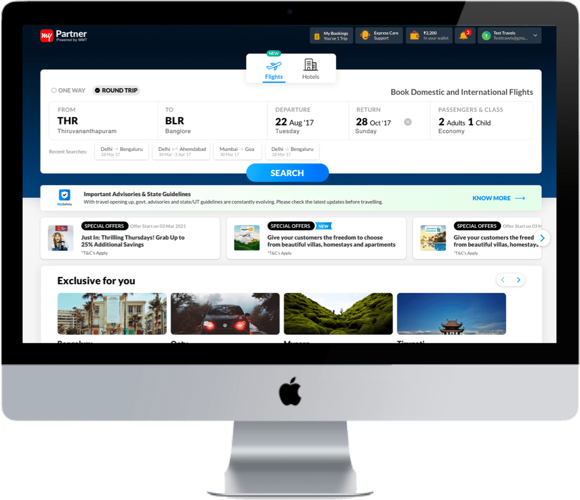 MyPartner Travel Agent Booking Platform By MakeMyTrip